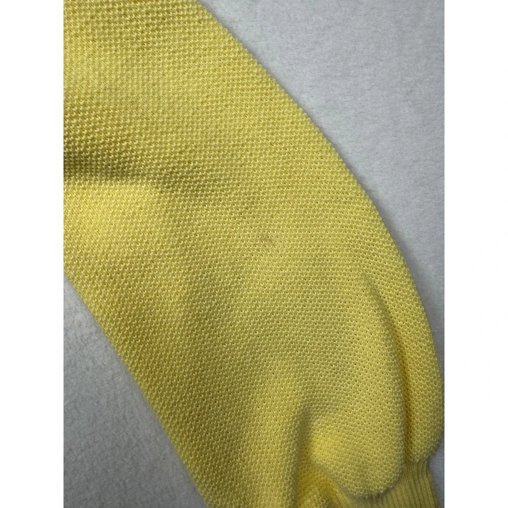 Vintage Polo Ralph Lauren XL Yellow Cotton‎ V-Neck Sweater Made in Britain